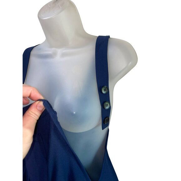 Halara Womens Adjustable Strap Relaxed Fit Blue Overalls With Pockets Size Large - Picture 5 of 10